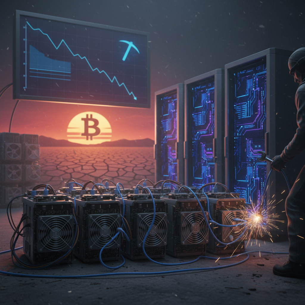 Bitcoin Hashrate Declines: Miners Pivot to AI Amidst Looming Halving Pressures